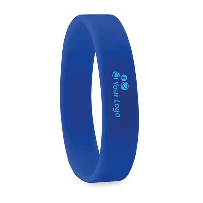braccialetto blu in silicone personalizzato