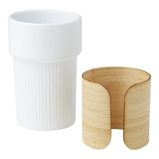 Bicchiere con custodia in bambù FIKA 340 ml