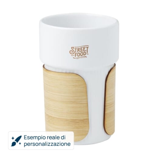 Bicchiere con custodia in bambù FIKA 340 ml
