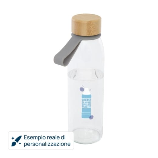 Borraccia in vetro con manico in silicone PORTO
