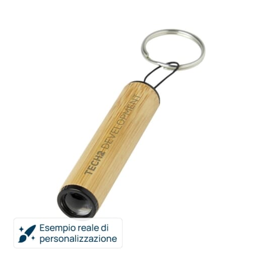 Portachiavi in bambù con luce CANE
