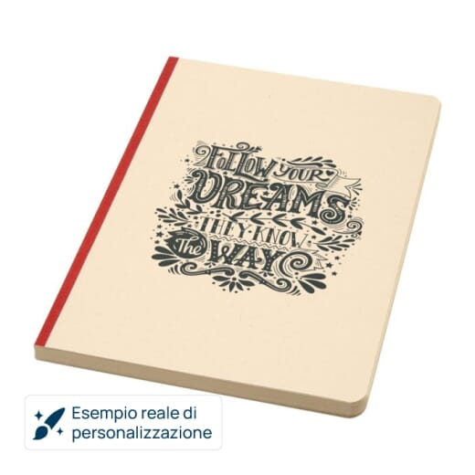 Blocco note A5 con copertina morbida in RPET LILIANA