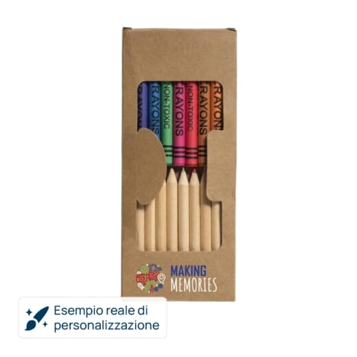 Set di matite e pastelli a cera colorati LUCKY