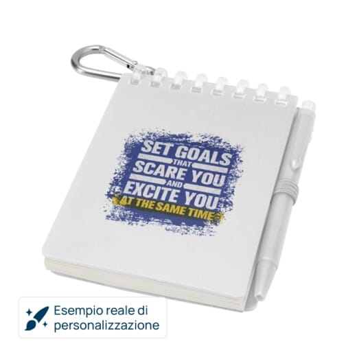 Blocco note con penna e moschettone LIG MIN