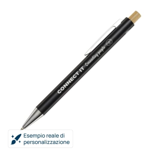 Penna a sfera in alluminio riciclato CYRUS BLACK