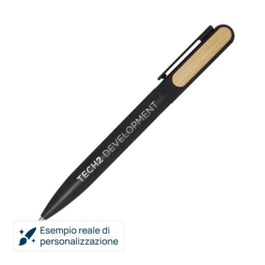 Penna con dettaglio in bambù BLANCA BLACK