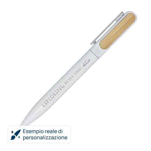 Penna in alluminio con dettagli in bambù BLANCA