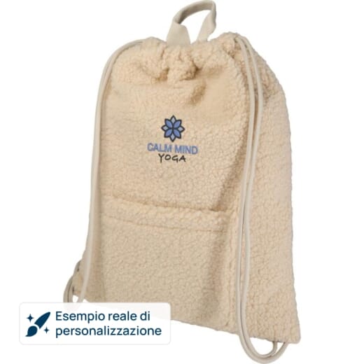 Zaino con cordoncino in sherpa riciclato BEAR