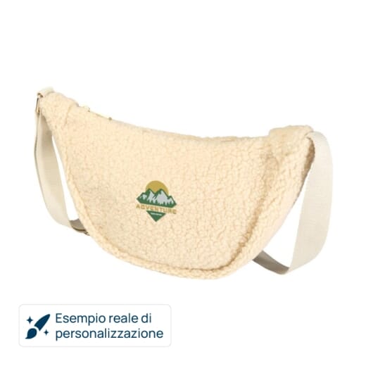 Borsa a tracolla in sherpa riciclato BEAR