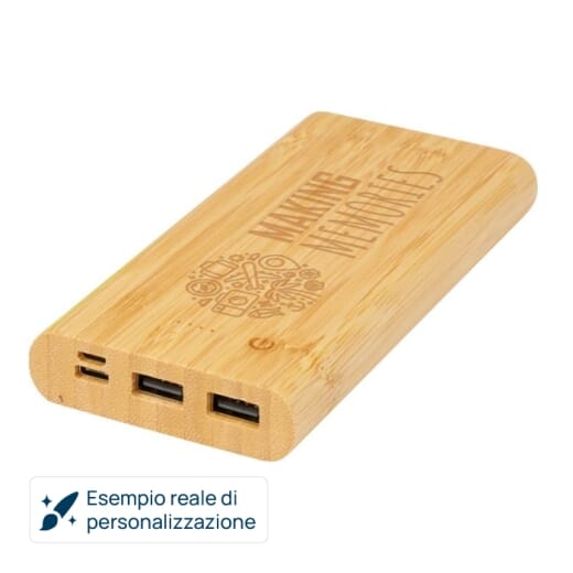 Powerbank in bambù DA 10.000 TULDA