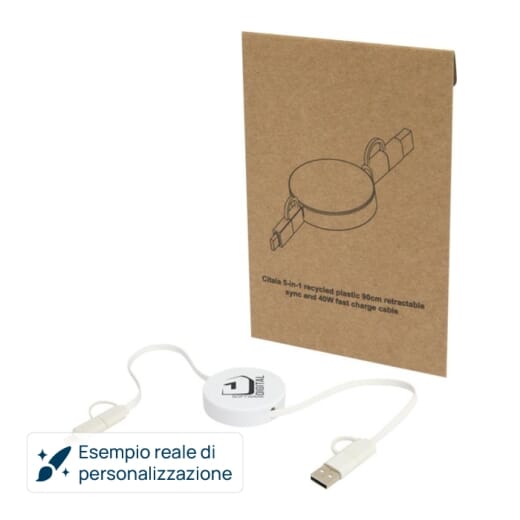 Cavo retrattile 5-in-1 in plastica riciclata CITALA