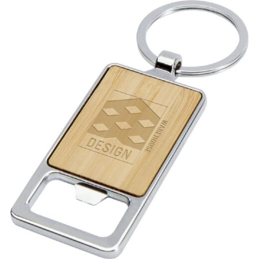 Portachiavi apribottiglie in bambù e metallo SNAPPER