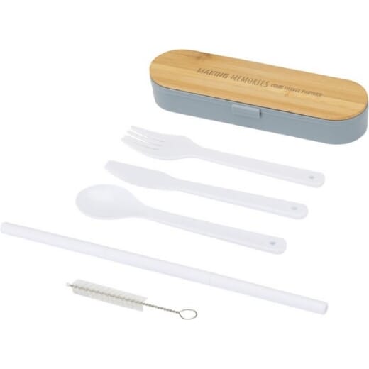 Set di posate con coperchio in bambù RUNA