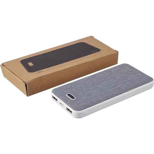 Power bank in ABS riciclato e tessuto rPET TOVI