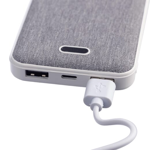 Power bank in ABS riciclato e tessuto rPET TOVI