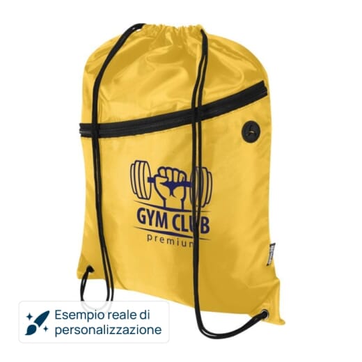 Borsa con coulisse e tasca frontale in RPET ORIOLE