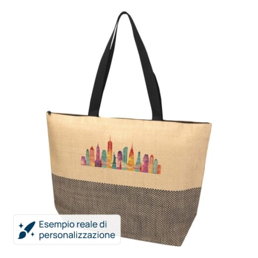 Borsa di carta paglia con cerniera RHYTHM 21L