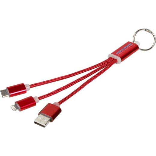 Portachiavi METAL con cavo ricarica 3 in 1