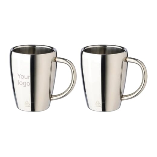 Set 2 tazze in acciaio inox riciclato NAYA 200 ml