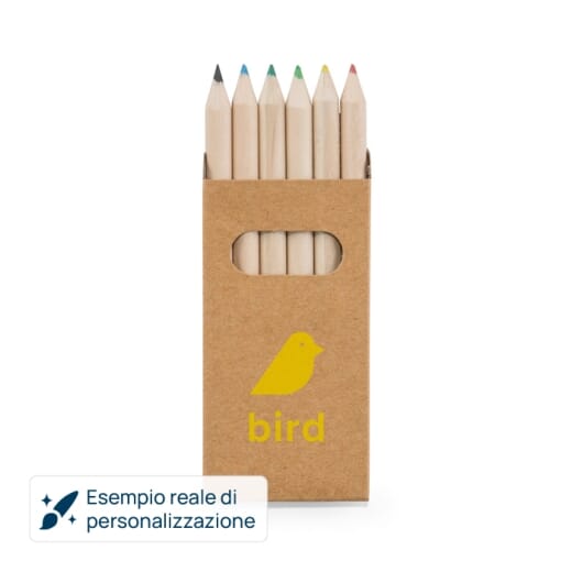 Scatola con 6 matite colorate BIRD