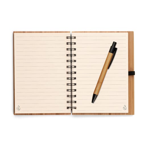 Block notes in bambù con spirale DICKENS A5
