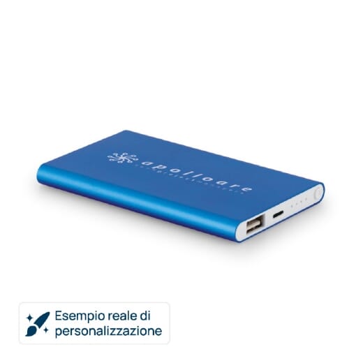 Power bank sottile MARCET in alluminio/ABS