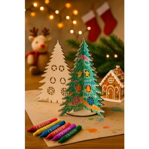 Albero di Natale in legno da colorare PINERY