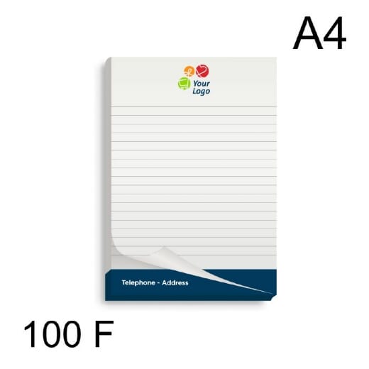 Block notes A4 con 100 fogli