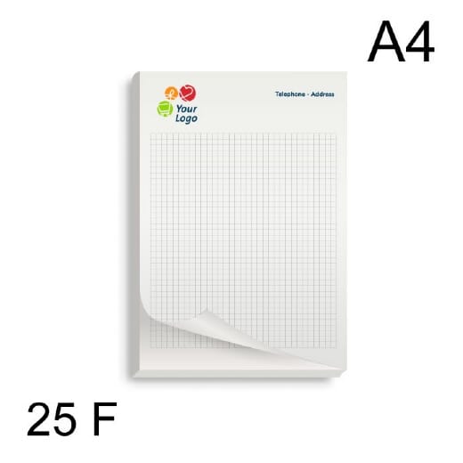 Block notes A4 con 25 fogli