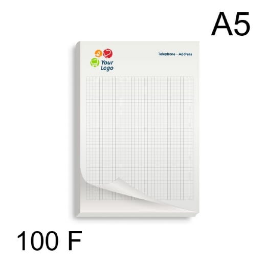 Block notes A5 con 100 fogli