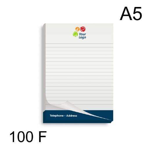 Block notes A5 con 100 fogli