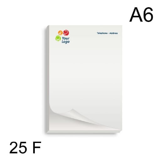 Block notes A6 con 25 fogli