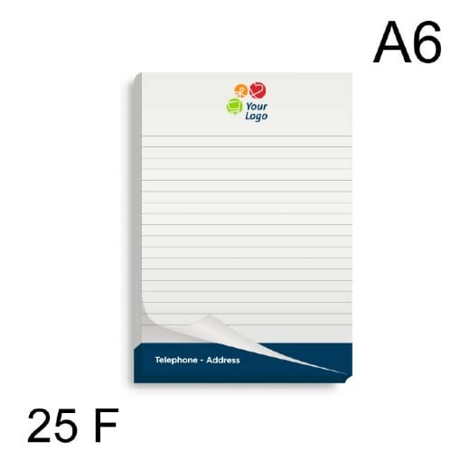 Block notes A6 con 25 fogli