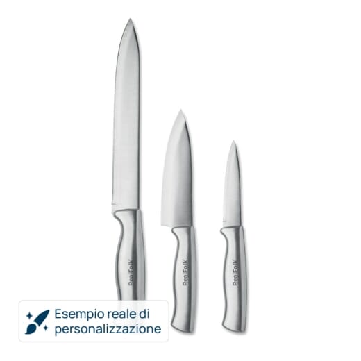 Set di 3 coltelli in acciaio inox COCINERO