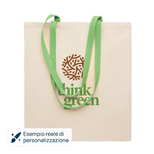 Shopper ZEVRA cotone 140g manici colorati