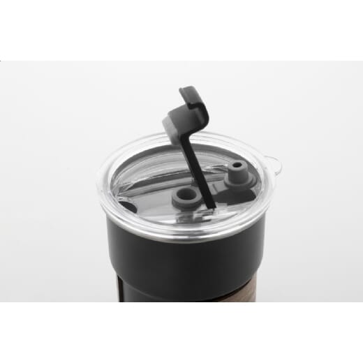 Mug in acciaio con coperchio e cannuccia WAFFEE - 260 ml