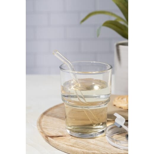 Bicchiere in vetro con coperchio e cannuccia GLASSIP - 400 ml