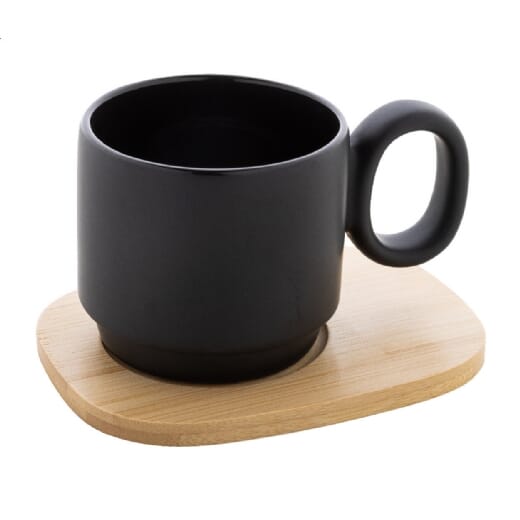 Mug in ceramica con vassoio KAGUYA - 220 ml