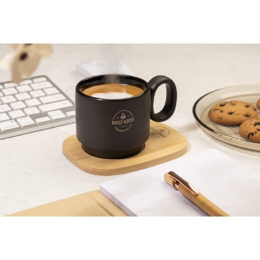 Mug in ceramica con vassoio KAGUYA - 220 ml