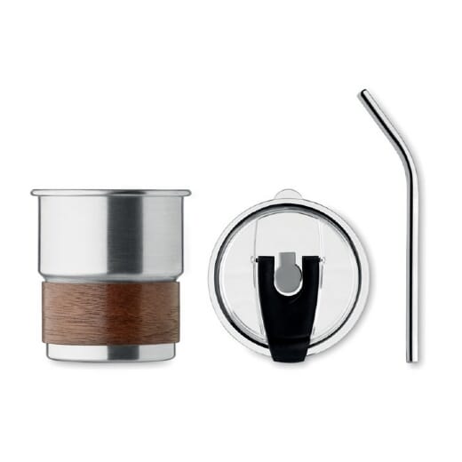 Bicchiere con cannuccia in acciaio MATE - 260 ml