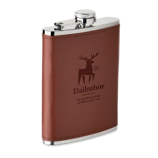 Fiaschetta con rivestimento in pelle SLIMMY - 200 ml