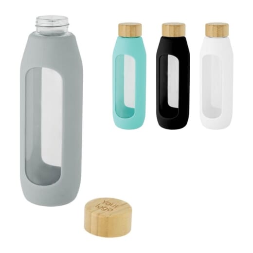 Borraccia in vetro con protezione in silicone TIDAN