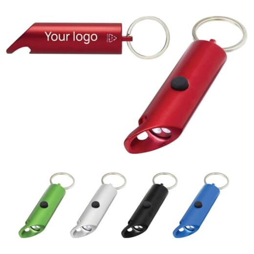 Portachiavi con torcia a LED e apribottiglie FLARE