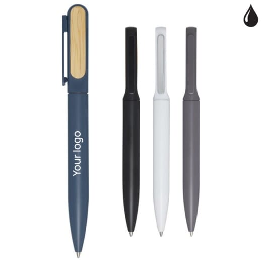 Penna con dettaglio in bambù BLANCA BLACK