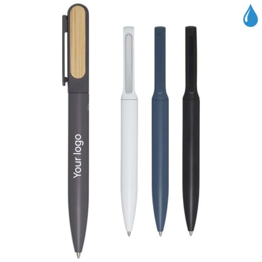 Penna in alluminio con dettagli in bambù BLANCA