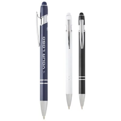 Penna a sfera con finitura argento KISH