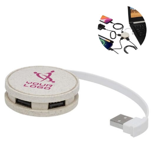 Hub USB in paglia di grano KENZU
