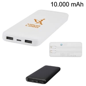 Power bank con 2 cavi integrati ADHIL