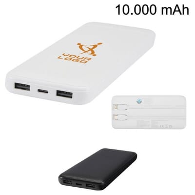 Power bank con 2 cavi integrati ADHIL