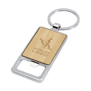 Portachiavi apribottiglie in bambù e metallo SNAPPER